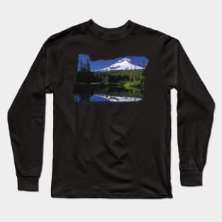 Oregon State Outline (Mount Hood) Long Sleeve T-Shirt